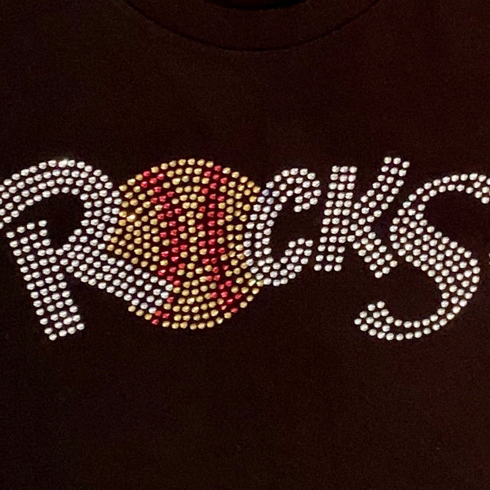 Girl's Rhinestone Softball Rocks T-Shirt - New - Picture 2 of 3